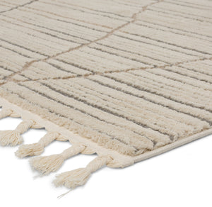 Jaipur Living Vibe by Jaipur Living Sachi Trellis Semi Shag Rug Cream Gray Polypropylene Blend 8'10" X 12' RUG154689
