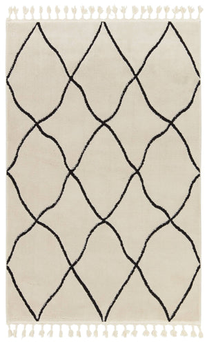 Jaipur Living Vibe by Jaipur Living Treble Bohemian Trellis Semi Shag Rug for Room Foyer 7'6" X 10' RUG154694