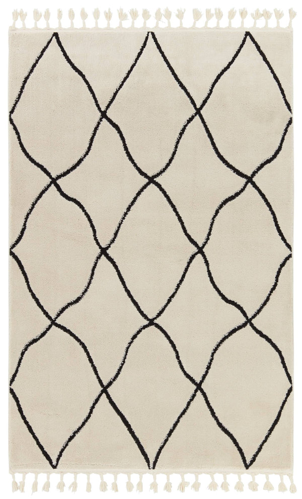 Jaipur Living Vibe by Jaipur Living Treble Bohemian Trellis Semi Shag Rug for Room Foyer 7'6" X 10' RUG154694