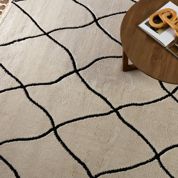 Jaipur Living Vibe by Jaipur Living Treble Bohemian Trellis Semi Shag Rug for Room Foyer 7'6" X 10' RUG154694