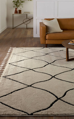 Jaipur Living Vibe by Jaipur Living Treble Bohemian Trellis Semi Shag Rug for Room Foyer 7'6" X 10' RUG154694