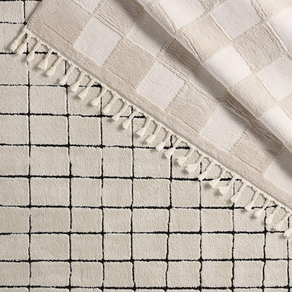 Jaipur Living Vibe by Jaipur Living Align Moroccan Grid High-low Pile Runner Rug for Hallways 10'X14' RUG156944