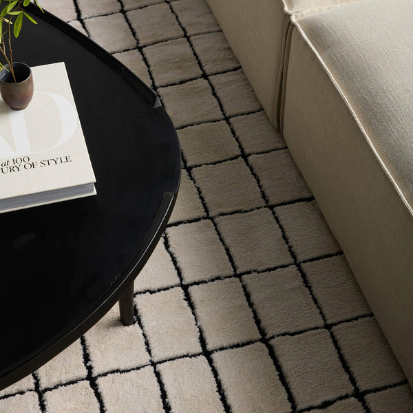 Jaipur Living Vibe by Jaipur Living Align Moroccan Grid High-low Pile Runner Rug for Hallways 10'X14' RUG156944