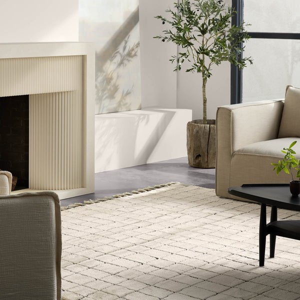Jaipur Living Vibe by Jaipur Living Align Moroccan Grid High-low Pile Runner Rug for Hallways 10'X14' RUG156944