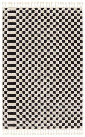 Jaipur Living Vibe by Jaipur Living Casa Moroccan Geometric Semi-shag Rug for Rooms Cream/Black 10'3"X14' RUG158990
