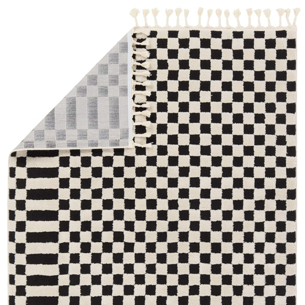 Jaipur Living Vibe by Jaipur Living Casa Moroccan Geometric Semi-shag Rug for Rooms Cream/Black 10'3"X14' RUG158990