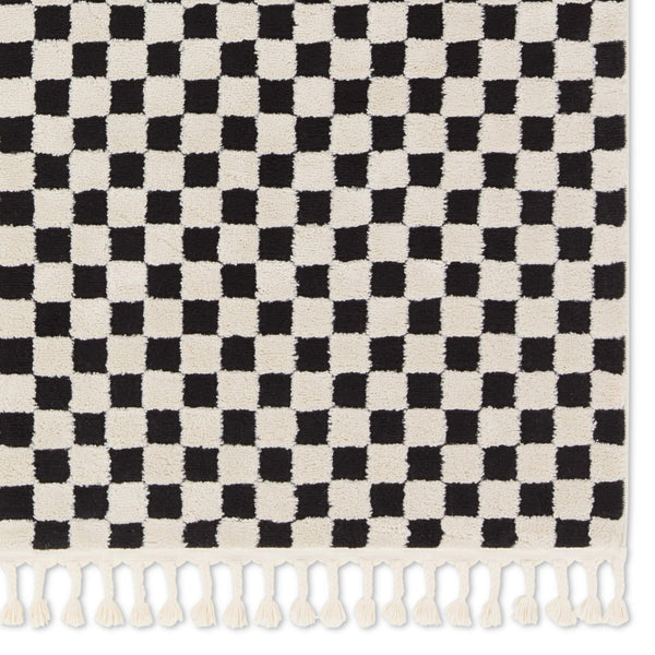 Jaipur Living Vibe by Jaipur Living Casa Moroccan Geometric Semi-shag Rug for Rooms Cream/Black 10'3"X14' RUG158990