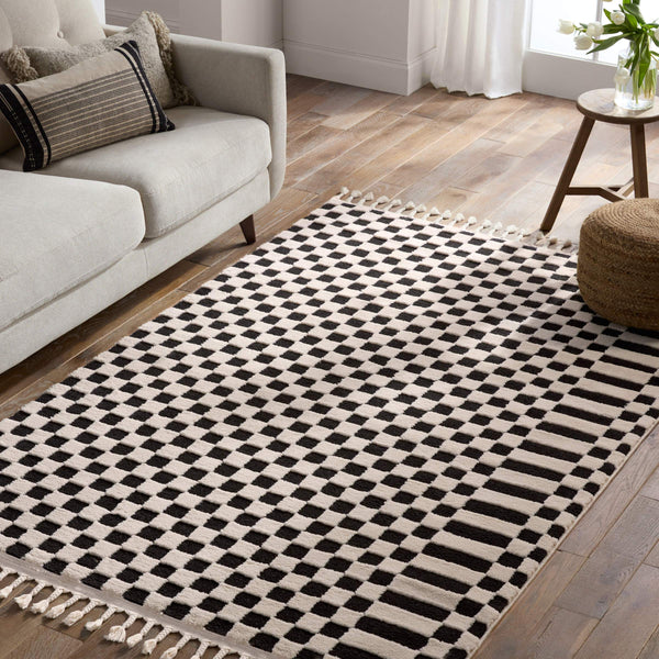 Jaipur Living Vibe by Jaipur Living Casa Moroccan Geometric Semi-shag Rug for Rooms Cream/Black 10'3"X14' RUG158990