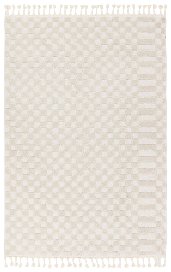 Jaipur Living Vibe by Jaipur Living Casa Moroccan Geometric Semi-shag Rug for Rooms Cream/Beige 6'3"X9'6" RUG158994