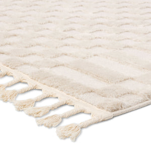 Jaipur Living Vibe by Jaipur Living Casa Moroccan Geometric Semi-shag Rug for Rooms Cream/Beige 6'3"X9'6" RUG158994
