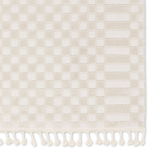 Jaipur Living Vibe by Jaipur Living Casa Moroccan Geometric Semi-shag Rug for Rooms Cream/Beige 6'3"X9'6" RUG158994