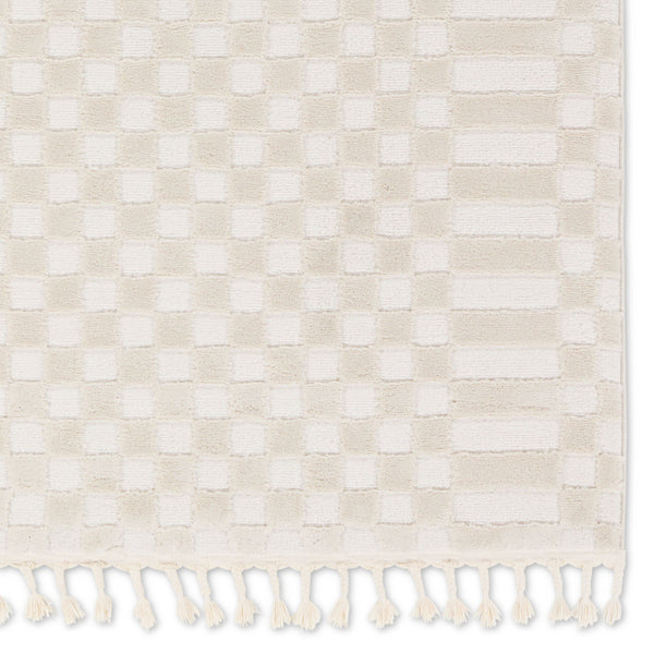 Jaipur Living Vibe by Jaipur Living Casa Moroccan Geometric Semi-shag Rug for Rooms Cream/Beige 6'3"X9'6" RUG158994