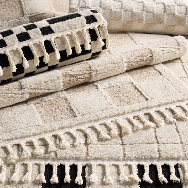 Jaipur Living Vibe by Jaipur Living Casa Moroccan Geometric Semi-shag Rug for Rooms Cream/Beige 6'3"X9'6" RUG158994