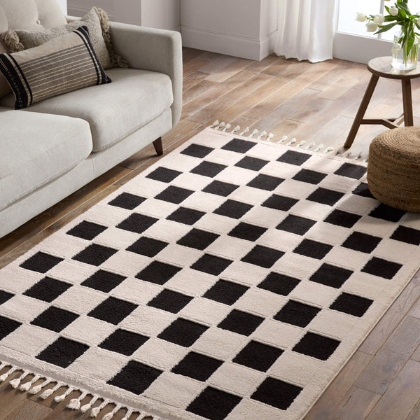 Jaipur Living Vibe by Jaipur Living Nicia Bohemian Geometric Rug with Fringe Trim and High Low Pile 7'6"X10' RUG159011