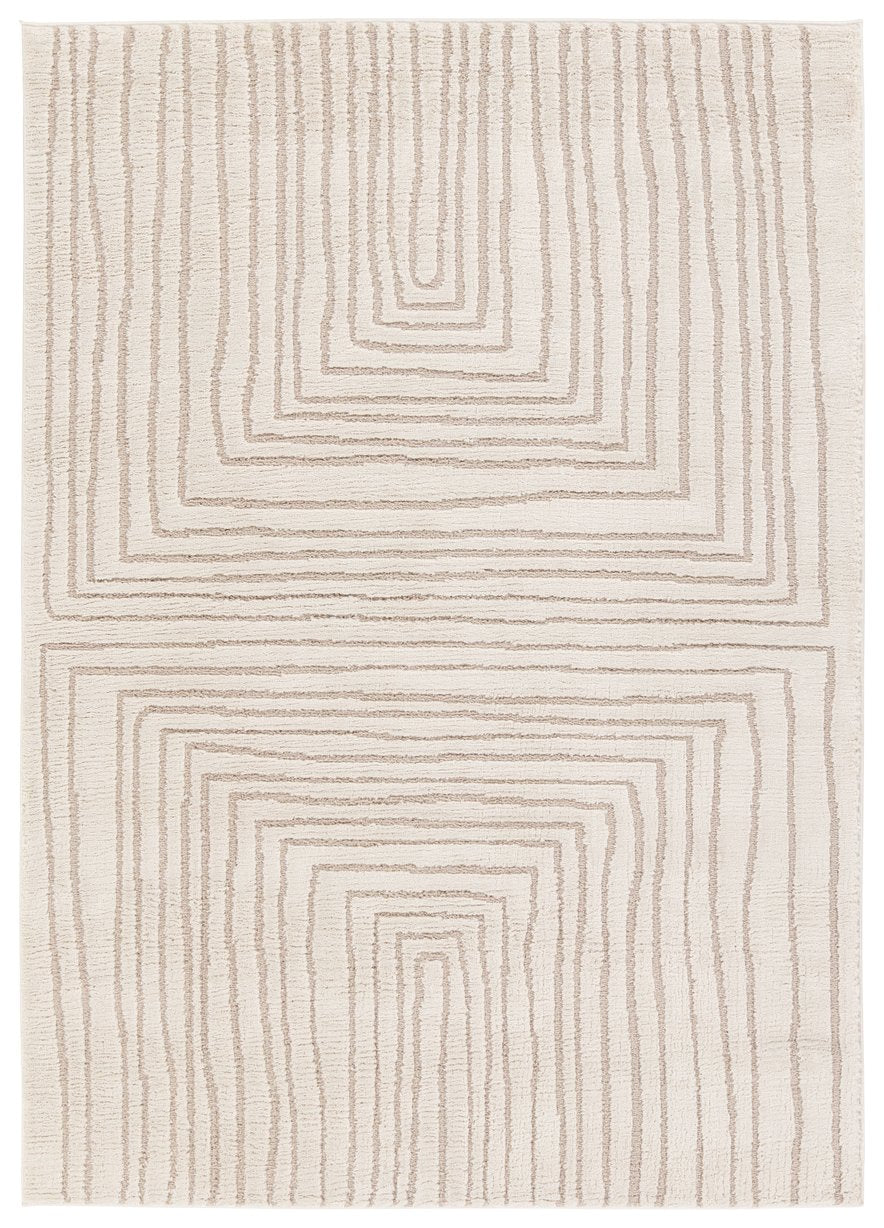 Jaipur Living Jaida Fantana Jid15 Powerloomed Machinemade 70% Polypropylene 30% Polyester Lines Stripes Indoor Rug Ivory, Beige 70% Polypropylene 30% Polyester Rug161010