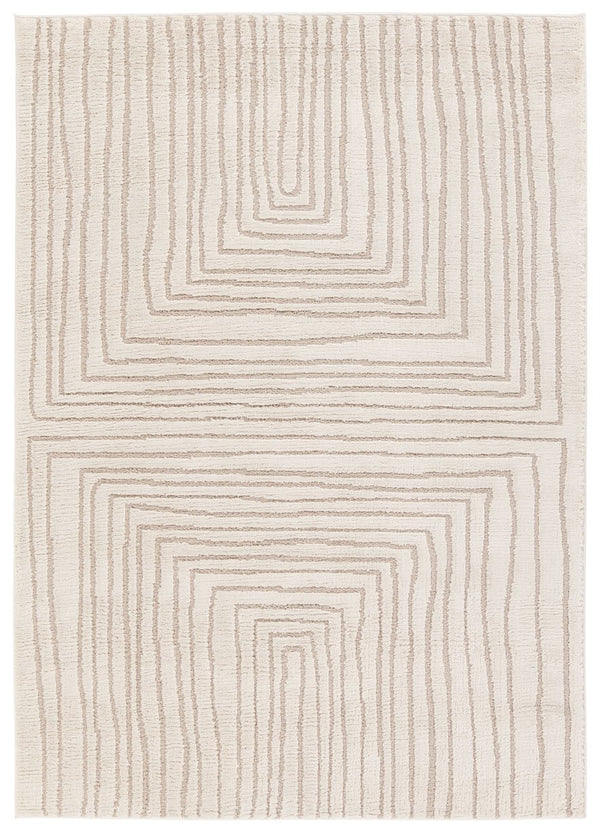 Jaipur Living Jaida Fantana Jid15 Powerloomed Machinemade 70% Polypropylene 30% Polyester Lines Stripes Indoor Rug Ivory, Beige 70% Polypropylene 30% Polyester Rug161010