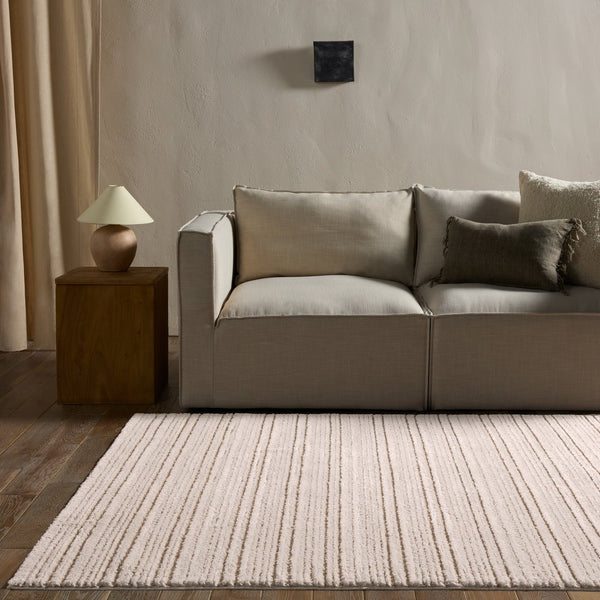 Jaipur Living Jaida Khoda Jid17 Powerloomed Machinemade 70% Polypropylene 30% Polyester Lines Stripes Indoor Rug Ivory, Beige 70% Polypropylene 30% Polyester Rug161021