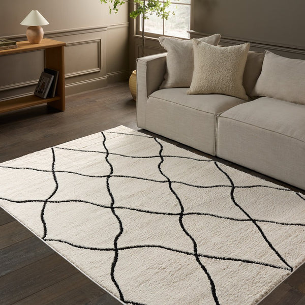 Jaipur Living Jaida Treble Jid19 Powerloomed Machinemade 70% Polypropylene 30% Polyester Moroccan / Bohemian Trellis Indoor Rug Ivory, Black 70% Polypropylene 30% Polyester Rug161034