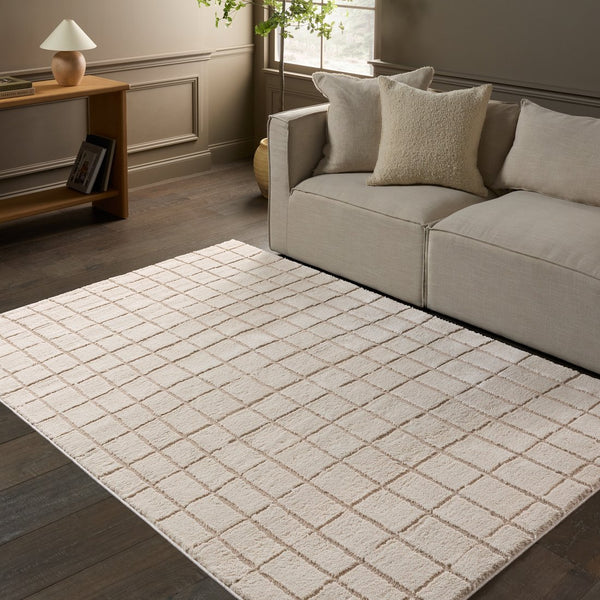 Jaipur Living Jaida Anton Jid22 Powerloomed Machinemade 70% Polypropylene 30% Polyester Geometric Stripes Indoor Rug Ivory, Tan 70% Polypropylene 30% Polyester Rug161056
