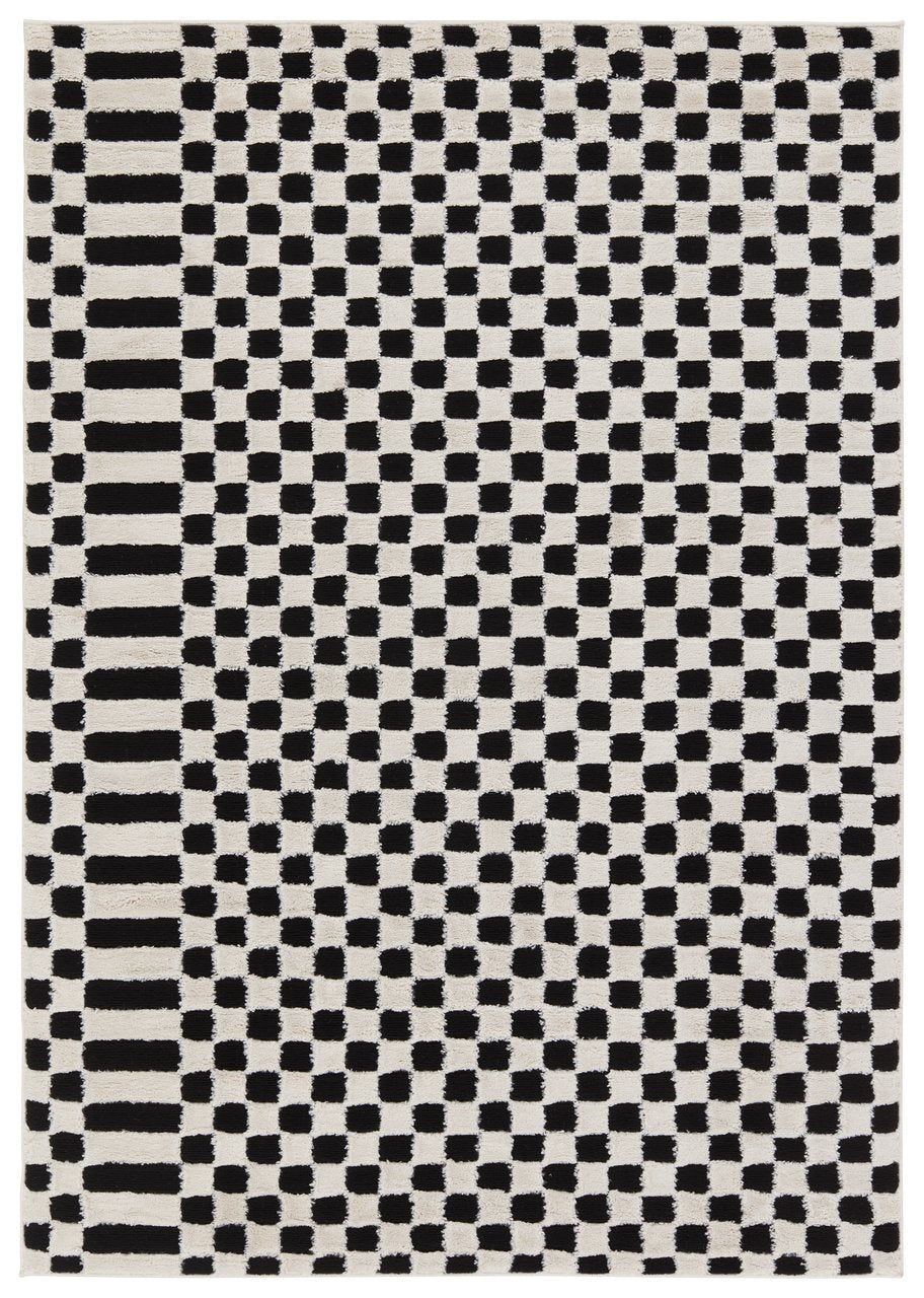 Jaipur Living Jaida Casa Jid23 Powerloomed Machinemade 70% Polypropylene 30% Polyester Geometric Geometric Indoor Rug Ivory, Black 70% Polypropylene 30% Polyester Rug161058