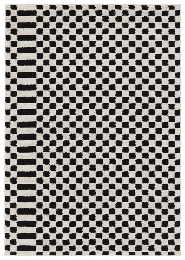 Jaipur Living Jaida Casa Jid23 Powerloomed Machinemade 70% Polypropylene 30% Polyester Geometric Geometric Indoor Rug Ivory, Black 70% Polypropylene 30% Polyester Rug161058
