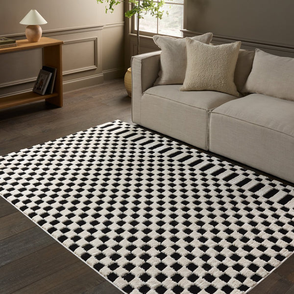 Jaipur Living Jaida Casa Jid23 Powerloomed Machinemade 70% Polypropylene 30% Polyester Geometric Geometric Indoor Rug Ivory, Black 70% Polypropylene 30% Polyester Rug161058