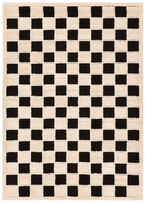 Jaipur Living Jaida Nicia Jid27 Powerloomed Machinemade 70% Polypropylene 30% Polyester Geometric Geometric Indoor Rug Ivory, Black 70% Polypropylene 30% Polyester Rug161941