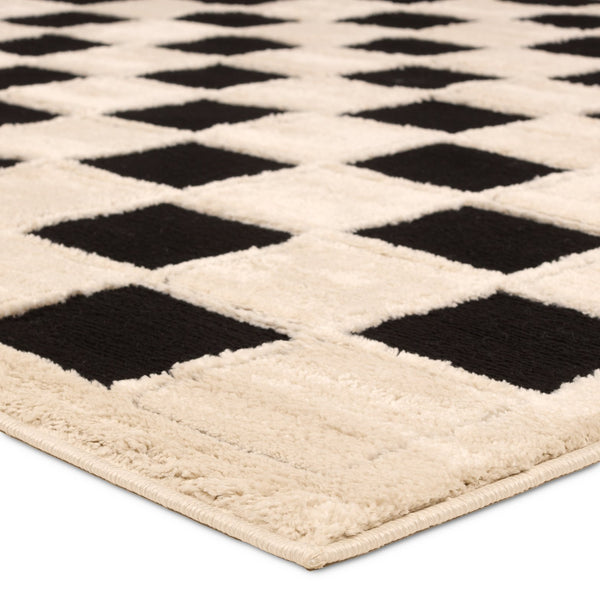 Jaipur Living Jaida Nicia Jid27 Powerloomed Machinemade 70% Polypropylene 30% Polyester Geometric Geometric Indoor Rug Ivory, Black 70% Polypropylene 30% Polyester Rug161941