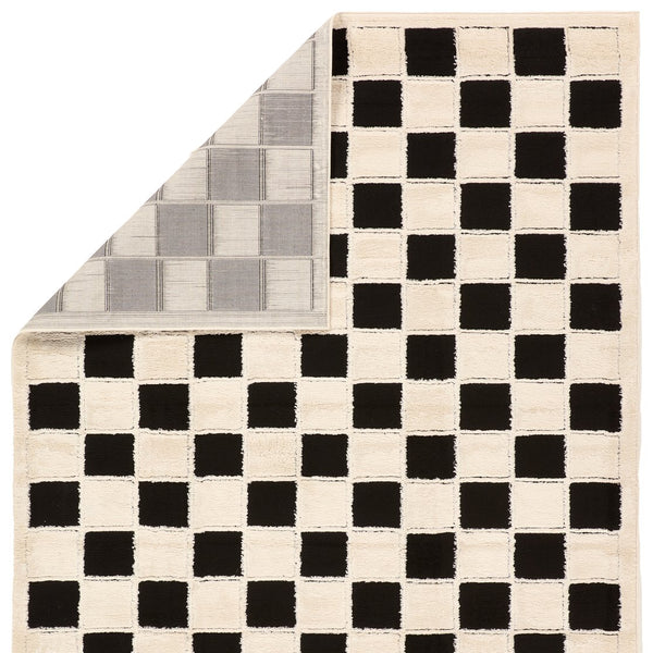 Jaipur Living Jaida Nicia Jid27 Powerloomed Machinemade 70% Polypropylene 30% Polyester Geometric Geometric Indoor Rug Ivory, Black 70% Polypropylene 30% Polyester Rug161941