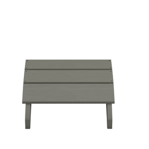 English Elm Sawyer Modern All-Weather Poly Resin Adirondack Ottoman Footrest for Indoor and Outdoor Comfort Gray JJ-C14309-GY-GG