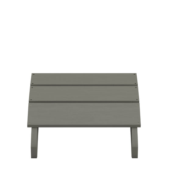 English Elm Sawyer Modern All-Weather Poly Resin Adirondack Ottoman Footrest for Indoor and Outdoor Comfort Gray JJ-C14309-GY-GG