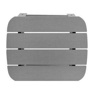 English Elm 2 Pack Charlestown All-Weather Poly Resin Adirondack Chairs with Side Table for Ultimate Comfort Gray JJ-C14501-2-T14001-GY-GG