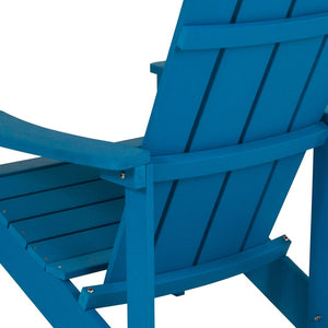 English Elm Charlestown Commercial All-Weather Poly Resin Adirondack Chair for Ultimate Outdoor Relaxation Blue JJ-C14501-BLU-GG
