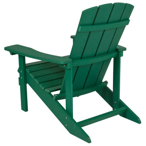 English Elm Charlestown Commercial All-Weather Poly Resin Adirondack Chair for Ultimate Outdoor Relaxation Green JJ-C14501-GRN-GG