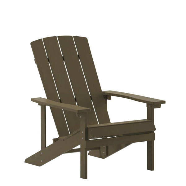 English Elm Charlestown Commercial All-Weather Poly Resin Adirondack Chair for Ultimate Outdoor Relaxation Mahogany JJ-C14501-MHG-GG