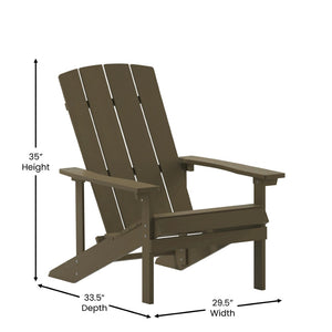 English Elm Charlestown Commercial All-Weather Poly Resin Adirondack Chair for Ultimate Outdoor Relaxation Mahogany JJ-C14501-MHG-GG