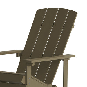 English Elm Charlestown Commercial All-Weather Poly Resin Adirondack Chair for Ultimate Outdoor Relaxation Mahogany JJ-C14501-MHG-GG