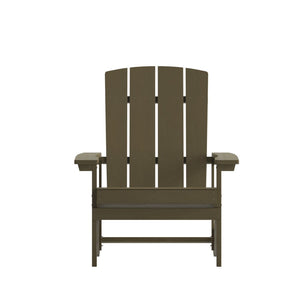 English Elm Charlestown Commercial All-Weather Poly Resin Adirondack Chair for Ultimate Outdoor Relaxation Mahogany JJ-C14501-MHG-GG
