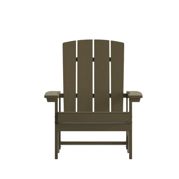 English Elm Charlestown Commercial All-Weather Poly Resin Adirondack Chair for Ultimate Outdoor Relaxation Mahogany JJ-C14501-MHG-GG