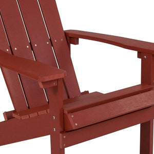 English Elm Charlestown Commercial All-Weather Poly Resin Adirondack Chair for Ultimate Outdoor Relaxation Red JJ-C14501-RED-GG