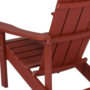 English Elm Charlestown Commercial All-Weather Poly Resin Adirondack Chair for Ultimate Outdoor Relaxation Red JJ-C14501-RED-GG