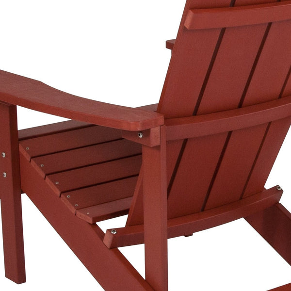 English Elm Charlestown Commercial All-Weather Poly Resin Adirondack Chair for Ultimate Outdoor Relaxation Red JJ-C14501-RED-GG