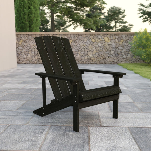 English Elm Charlestown Commercial All-Weather Poly Resin Adirondack Chair for Ultimate Outdoor Relaxation Slate Gray JJ-C14501-SLT-GG