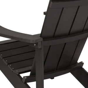 English Elm Charlestown Commercial All-Weather Poly Resin Adirondack Chair for Ultimate Outdoor Relaxation Slate Gray JJ-C14501-SLT-GG