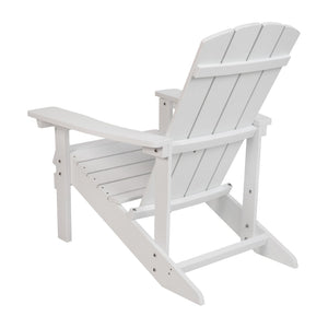 English Elm Charlestown Commercial All-Weather Poly Resin Adirondack Chair for Ultimate Outdoor Relaxation White JJ-C14501-WH-GG