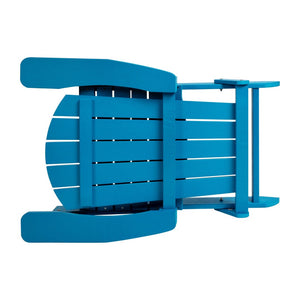 English Elm Charlestown Commercial All-Weather Poly Resin Folding Adirondack Chair for Indoor and Outdoor Comfort Blue JJ-C14505-BLU-GG