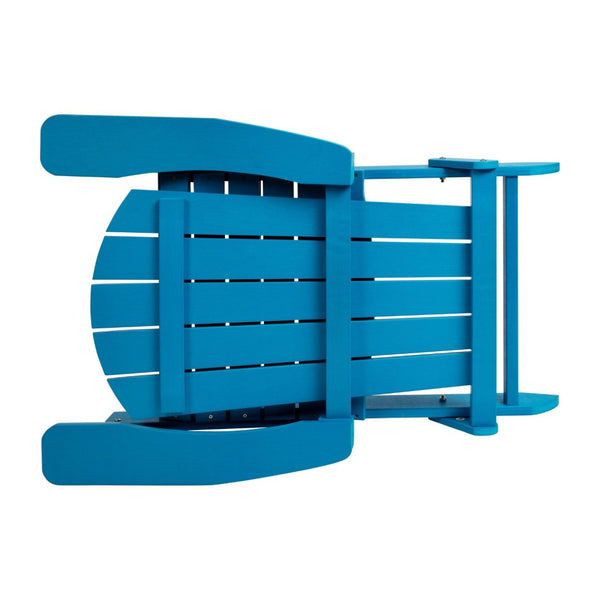 English Elm Charlestown Commercial All-Weather Poly Resin Folding Adirondack Chair for Indoor and Outdoor Comfort Blue JJ-C14505-BLU-GG