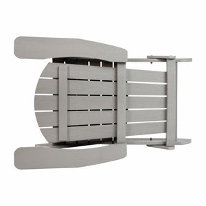 English Elm Charlestown Commercial All-Weather Poly Resin Folding Adirondack Chair for Indoor and Outdoor Comfort Gray JJ-C14505-GY-GG