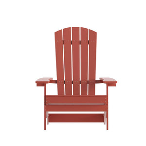 English Elm Charlestown Commercial All-Weather Poly Resin Folding Adirondack Chair for Indoor and Outdoor Comfort Red JJ-C14505-RED-GG