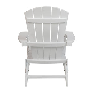 English Elm Charlestown Commercial All-Weather Poly Resin Folding Adirondack Chair for Indoor and Outdoor Comfort White JJ-C14505-WH-GG